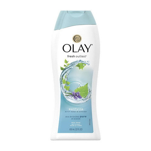 Olay Fresh Outlast Purifying Birch Water and Lavender Body Wash, 22 Oz
